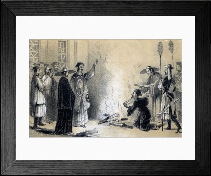 Framed Print : Burning of the Chinese books, 3rd century BC, (1847). Artist: JW Giles Framed Print : Burning of the Chinese books, 3rd century BC, (1847). Artist: JW Giles