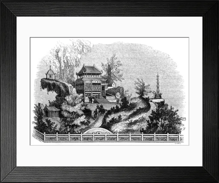 Framed Print : Chinese summer villa, 1847. Artist: Evans Framed Print : Chinese summer villa, 1847. Artist: Evans