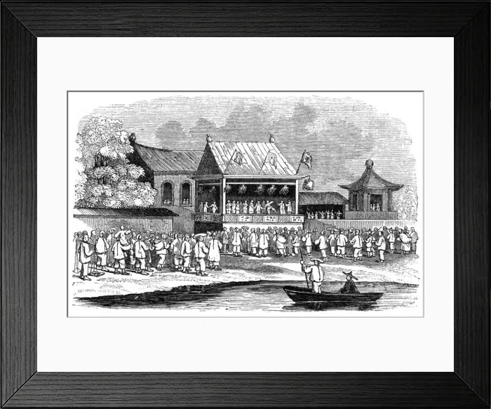 Framed Print : Dramatic performance in the open air, 1847. Artist: B Clayton Framed Print : Dramatic performance in the open air, 1847. Artist: B Clayton