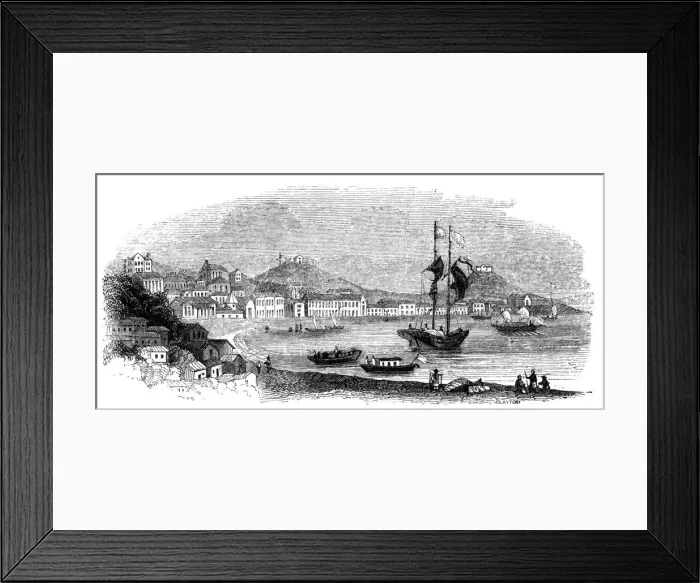 Framed Print : View of Macao, 1847. Artist: Giles Framed Print : View of Macao, 1847. Artist: Giles