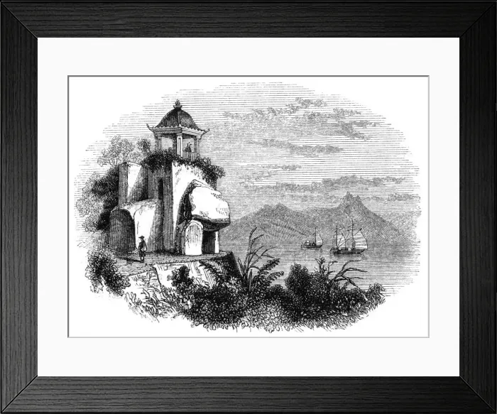 Framed Print : Camoens grotto, Macao, 1847. Artist: Armstrong Framed Print : Camoens grotto, Macao, 1847. Artist: Armstrong