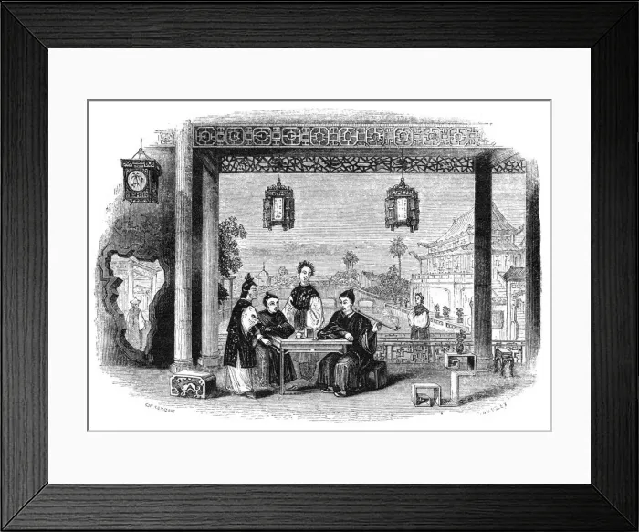 Framed Print : Interior of a mandarins house, China, 1847. Artist: Walmsley Framed Print : Interior of a mandarins house, China, 1847. Artist: Walmsley
