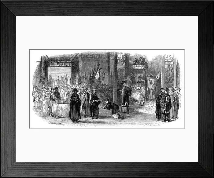 Framed Print : Annual ceremony of presenting the almanacks, 1847. Artist: Giles Framed Print : Annual ceremony of presenting the almanacks, 1847. Artist: Giles