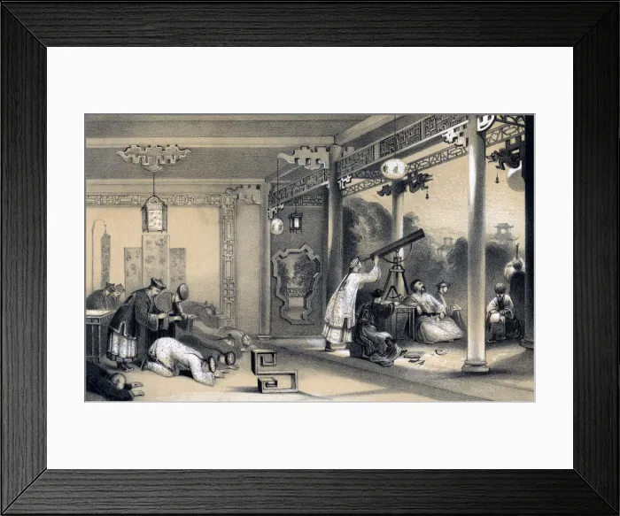 Framed Print : The ceremonies observed in every province and city of China, on the occasion of an eclipse, 1847. Artist: JW Giles Framed Print : The ceremonies observed in every province and city of China, on the occasion of an eclipse, 1847. Artist: JW Giles