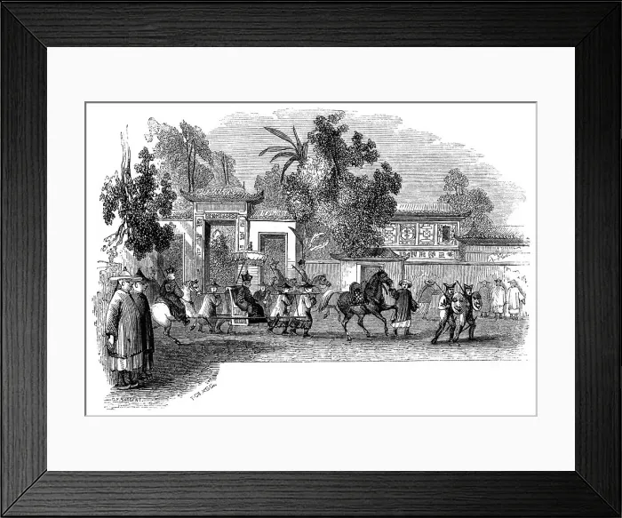 Framed Print : Appearance in public of a Viceroy attended by his retinue, 1847. Artist: Giles Framed Print : Appearance in public of a Viceroy attended by his retinue, 1847. Artist: Giles