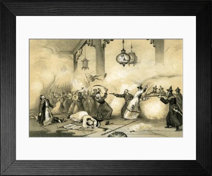 Framed Print : The present Emperor of China when a young man, saving his fathers life... c1796-1804, (1847). Artist: JW Giles Framed Print : The present Emperor of China when a young man, saving his fathers life... c1796-1804, (1847). Artist: JW Giles
