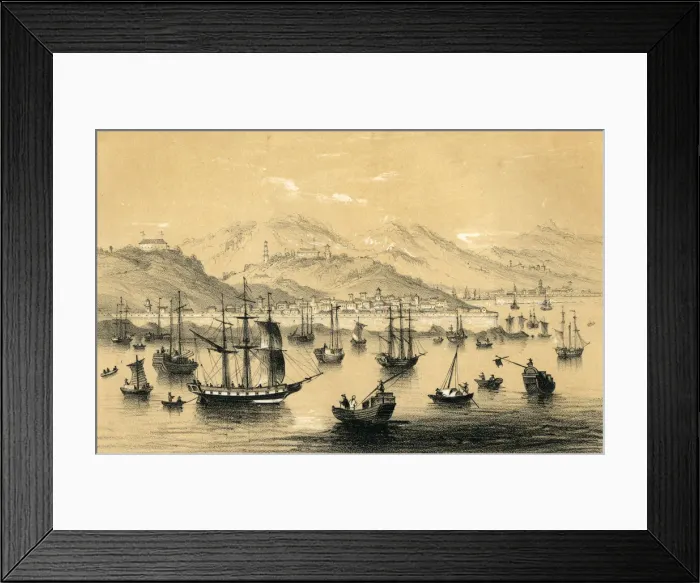 Framed Print : Amoy, one of the five ports opened by the late treaty to British commerce, 1847. Artist: JW Giles Framed Print : Amoy, one of the five ports opened by the late treaty to British commerce, 1847. Artist: JW Giles