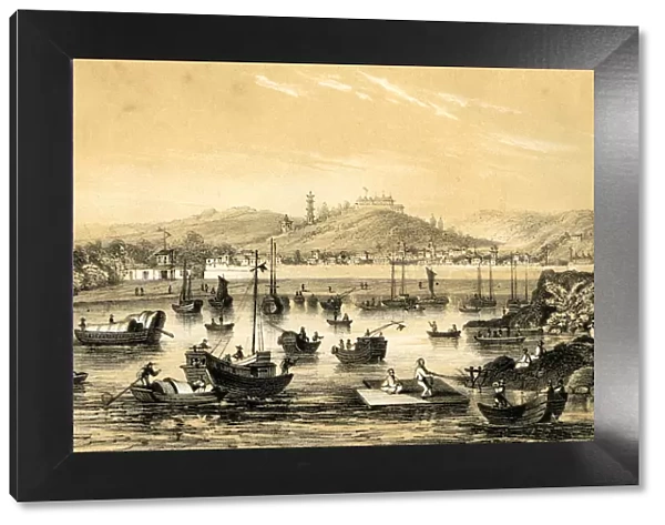 Ningbo, one of the five ports opened by the late treaty to British commerce, China, 1847. Artist: JW Giles