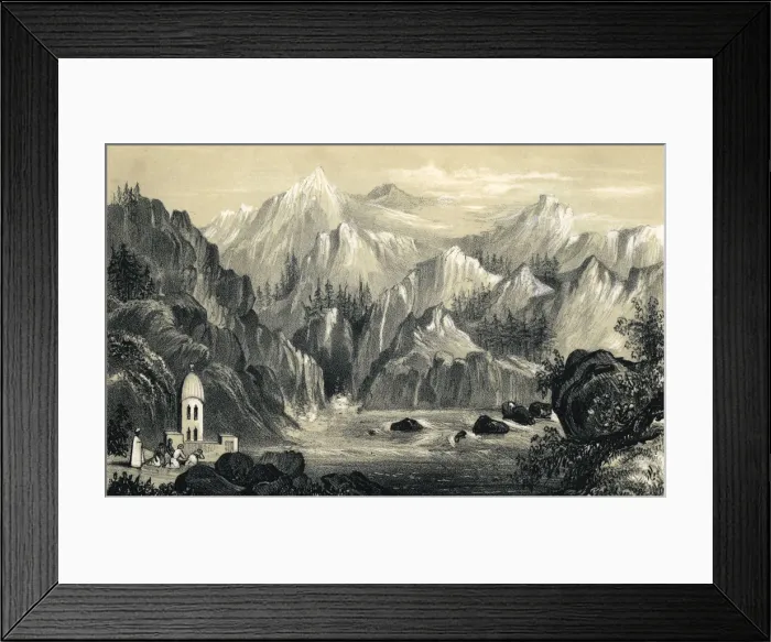 Framed Print : Pilgrims at the source of the Ganges, India, 1847 Framed Print : Pilgrims at the source of the Ganges, India, 1847