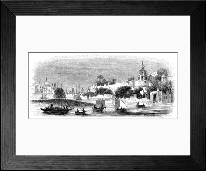 Framed Print : Town and fort of Agra, 1847. Artist: Robinson Framed Print : Town and fort of Agra, 1847. Artist: Robinson