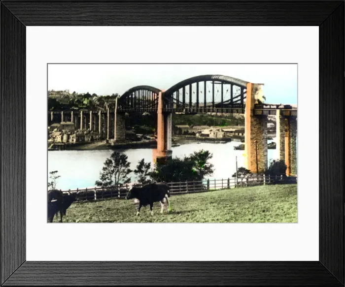 Framed Print : The Royal Albert Bridge, Saltash, Cornwall, 1926. Artist: Cavenders Ltd Framed Print : The Royal Albert Bridge, Saltash, Cornwall, 1926. Artist: Cavenders Ltd