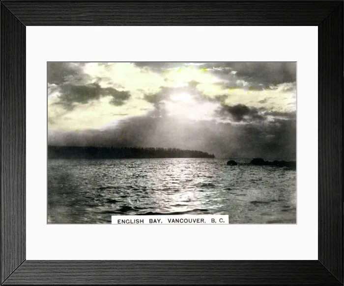 Framed Print : Sunset over English Bay, Vancouver, British Columbia, Canada, c1920s. Artist: Cavenders Ltd Framed Print : Sunset over English Bay, Vancouver, British Columbia, Canada, c1920s. Artist: Cavenders Ltd