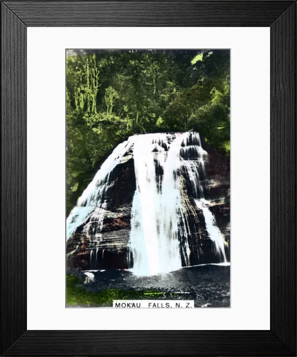 Framed Print : Mokau Falls, North Island, New Zealand, c1920s. Artist: Cavenders Ltd Framed Print : Mokau Falls, North Island, New Zealand, c1920s. Artist: Cavenders Ltd