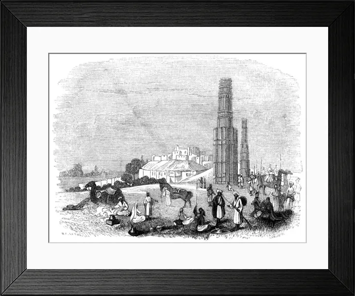 Framed Print : Fortress of Ghazni, with the two Minars, India, 1847. Artist: Kirchner Framed Print : Fortress of Ghazni, with the two Minars, India, 1847. Artist: Kirchner