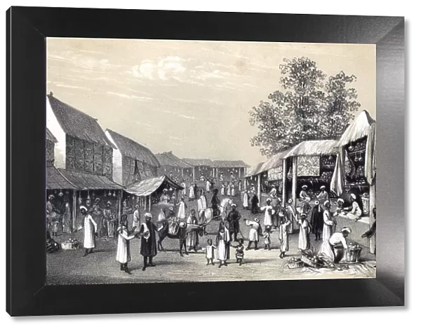 Bazaar at Cabul, in the fruit season, 1847