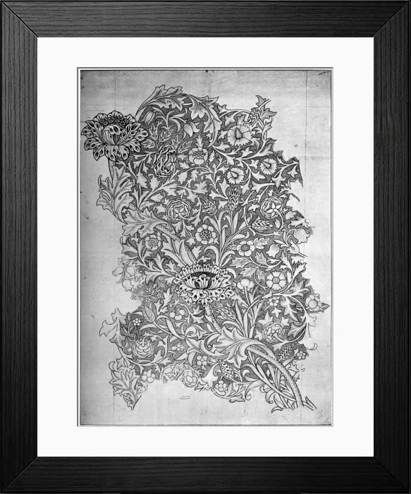 Framed Print : Trent pattern printed linen, 1892 (1934). Artist: William Morris Framed Print : Trent pattern printed linen, 1892 (1934). Artist: William Morris