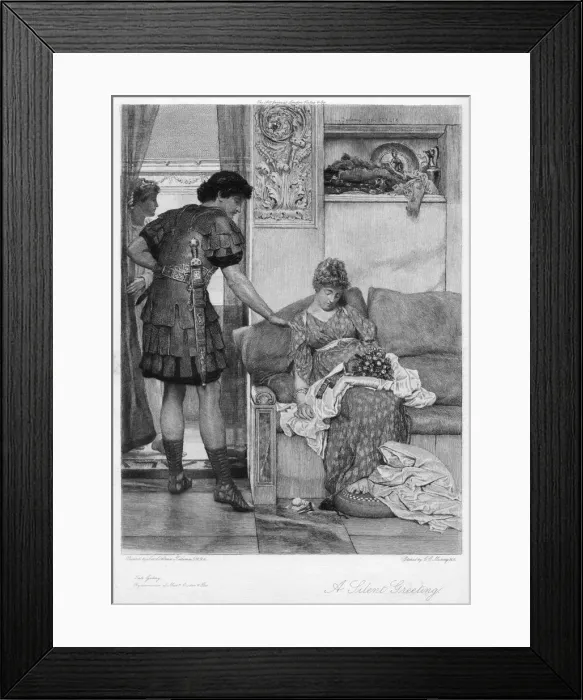Framed Print : A Silent Greeting, 20th century. Artist: Sir Lawrence Alma-Tadema Framed Print : A Silent Greeting, 20th century. Artist: Sir Lawrence Alma-Tadema