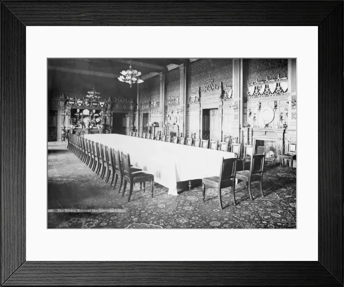 Framed Print : The dining room, Viceregal Lodge, India, 20th century Framed Print : The dining room, Viceregal Lodge, India, 20th century