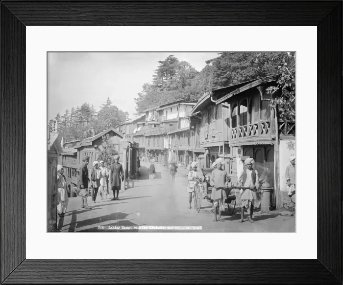 Framed Print : Lakkar Bazaar, with the Hindustan and the Tibet road, Simla, India, 20th century Framed Print : Lakkar Bazaar, with the Hindustan and the Tibet road, Simla, India, 20th century