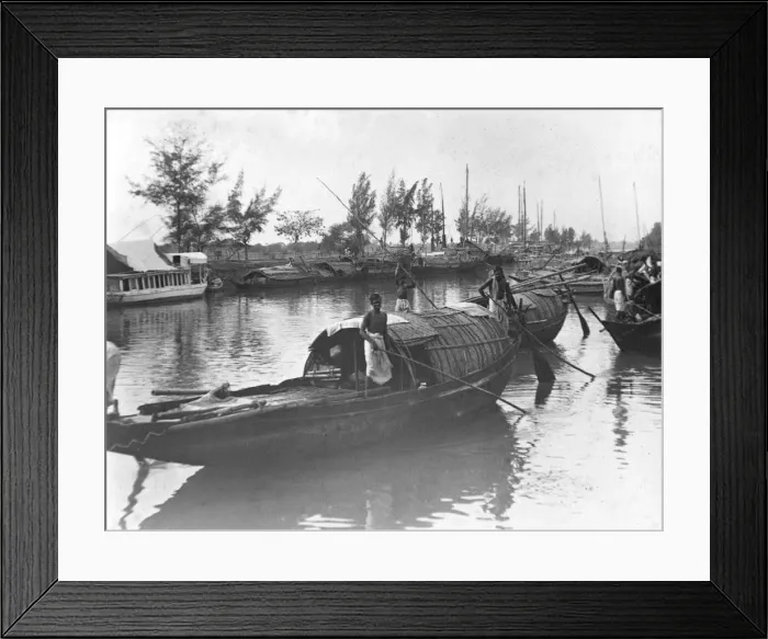 Framed Print : Boats, Alipore, India, 1905-1906. Artist: FL Peters Framed Print : Boats, Alipore, India, 1905-1906. Artist: FL Peters