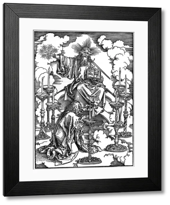 Framed Print : The Vision of The Seven Candlesticks from the Apocalypse, 1498, (1936). Artist: Albrecht Durer