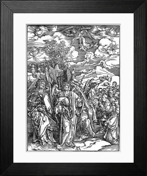 Framed Print : The Four Angels holding the winds, 1498, (1936). Artist: Albrecht Durer Framed Print : The Four Angels holding the winds, 1498, (1936). Artist: Albrecht Durer