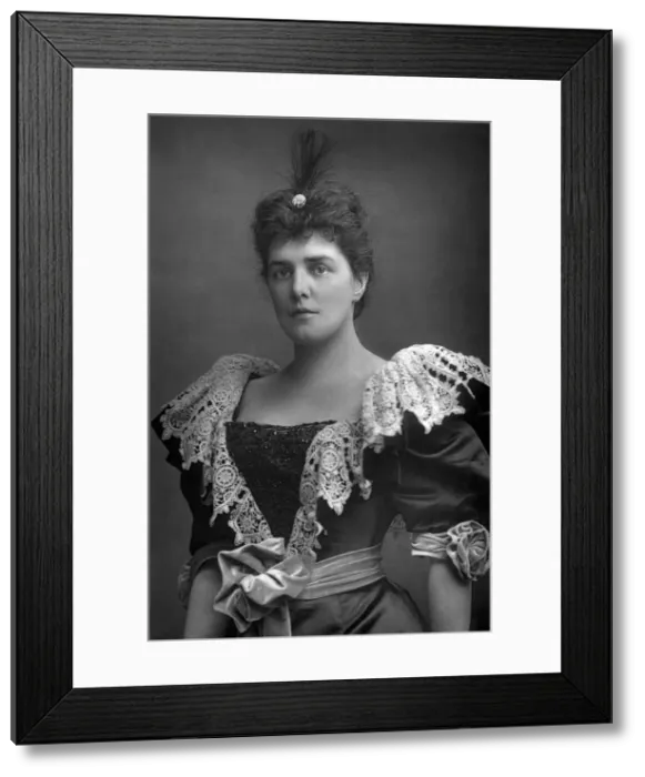 Framed Print : Lady Randolph Churchill (1854-1921), American society beauty, 1893. Artist: W&D Downey Framed Print : Lady Randolph Churchill (1854-1921), American society beauty, 1893. Artist: W&D Downey