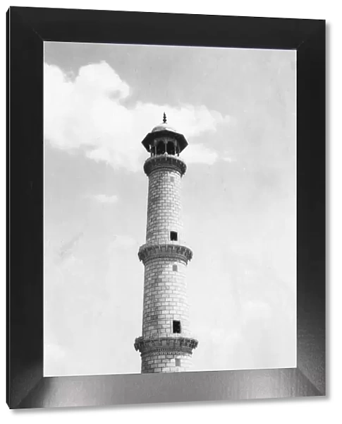 A minaret at the Taj Mahal, Agra, India, 1916-1917