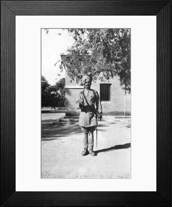 Framed Print : Indian lancer, Mathura, India, 1916-1917 Framed Print : Indian lancer, Mathura, India, 1916-1917