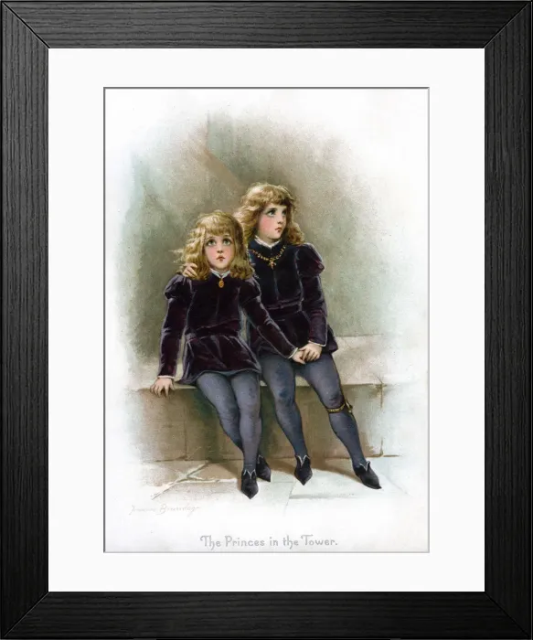 Framed Print : The Princes in the Tower, 1897. Artist: Frances Brundage Framed Print : The Princes in the Tower, 1897. Artist: Frances Brundage