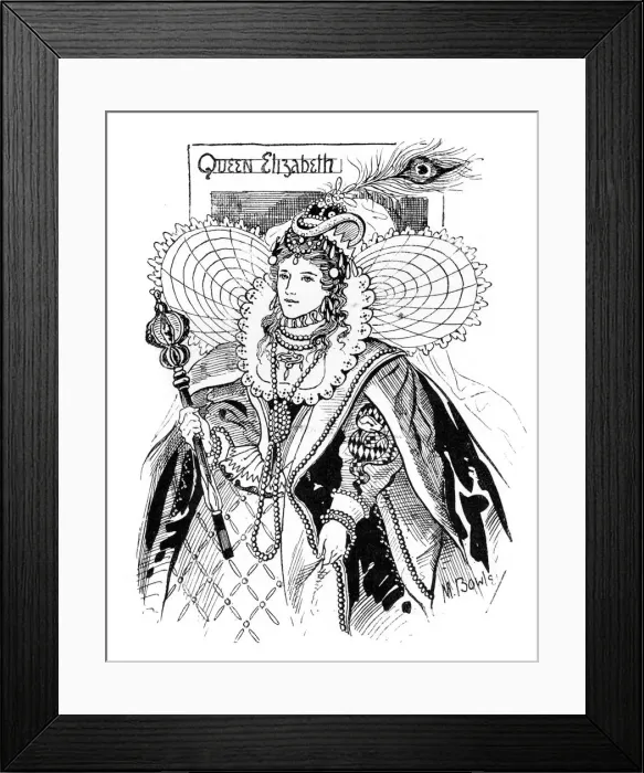 Framed Print : Queen Elizabeth I (1533-1603), 1897. Artist: M Bowley Framed Print : Queen Elizabeth I (1533-1603), 1897. Artist: M Bowley