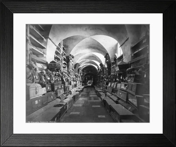 Framed Print : Catacombs of the Capuchins, Palermo, Italy, c1910s Framed Print : Catacombs of the Capuchins, Palermo, Italy, c1910s