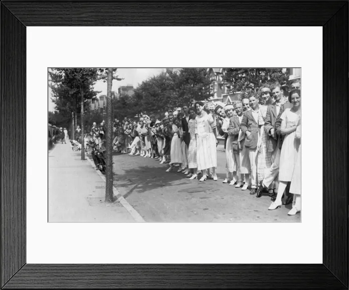 Framed Print : A line of people, c1920s Framed Print : A line of people, c1920s