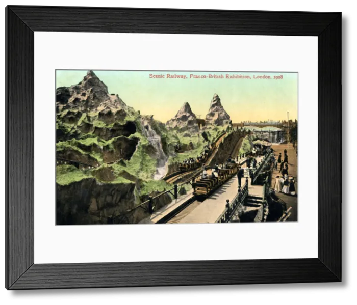 Framed Print : Scenic railway, Franco-British Exhibition, London, 1908. Artist: Valentine & Sons Framed Print : Scenic railway, Franco-British Exhibition, London, 1908. Artist: Valentine & Sons