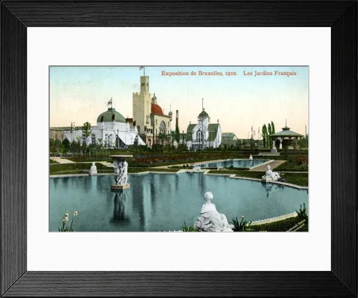 Framed Print : The French Garden, Universal Exhibition, Brussels, Belgium, 1910. Artist: Valentine & Sons Framed Print : The French Garden, Universal Exhibition, Brussels, Belgium, 1910. Artist: Valentine & Sons
