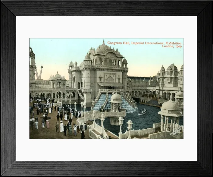 Framed Print : Congress Hall, Imperial International Exhibition, London, 1909. Artist: Valentine & Sons Framed Print : Congress Hall, Imperial International Exhibition, London, 1909. Artist: Valentine & Sons