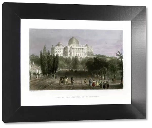 View of the Capitol at Washington, USA, 1837. Artist: CJ Bentley