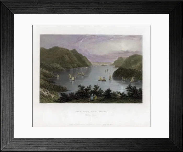 Framed Print : The Hudson River as seen from West Point, USA, 1837. Artist: R Wallis Framed Print : The Hudson River as seen from West Point, USA, 1837. Artist: R Wallis