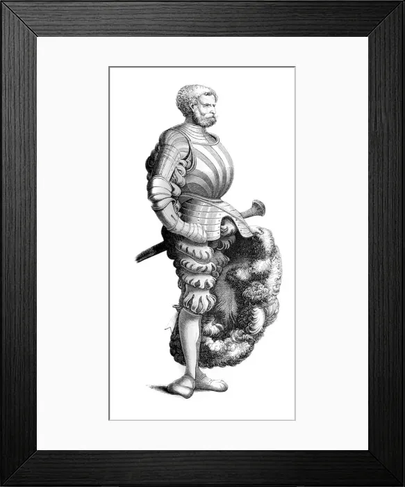 Framed Print : German knight, 15th century (1849). Artist: Burgmayer Framed Print : German knight, 15th century (1849). Artist: Burgmayer