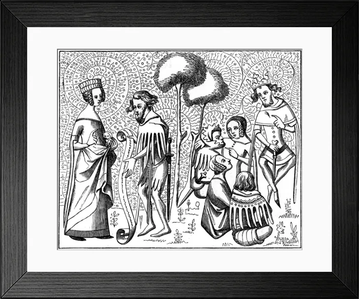 Framed Print : Court of Love, Provence, France, 14th century (1849) Framed Print : Court of Love, Provence, France, 14th century (1849)