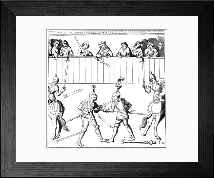 Framed Print : A fight to the death, 15th century (1849) Framed Print : A fight to the death, 15th century (1849)