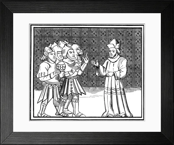 Framed Print : A secret meeting of the Jews at the Rabbis House, 14th century (1849) Framed Print : A secret meeting of the Jews at the Rabbis House, 14th century (1849)