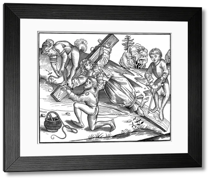 Framed Print : The infant Richard of Pontoise crucified by Jews, 1493 (1849). Artist: Pierre Wolgmuth Framed Print : The infant Richard of Pontoise crucified by Jews, 1493 (1849). Artist: Pierre Wolgmuth