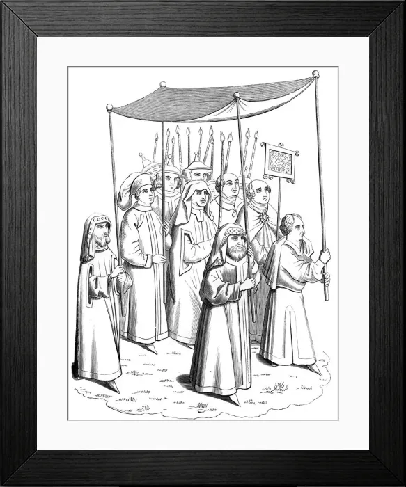 Framed Print : The Jewish procession going to meet the Pope at the Council of Constance, 15th century (1849) Framed Print : The Jewish procession going to meet the Pope at the Council of Constance, 15th century (1849)