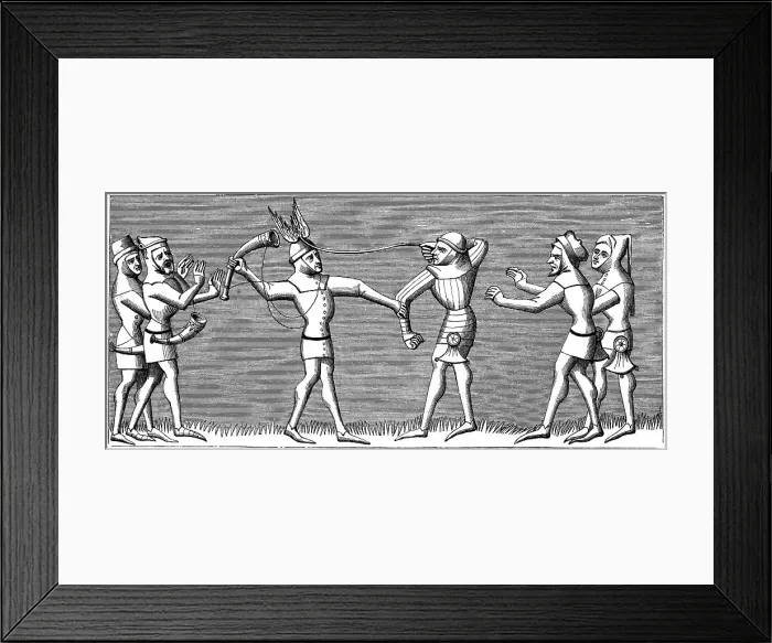 Framed Print : Vailets of falconry, 14th century (1849) Framed Print : Vailets of falconry, 14th century (1849)
