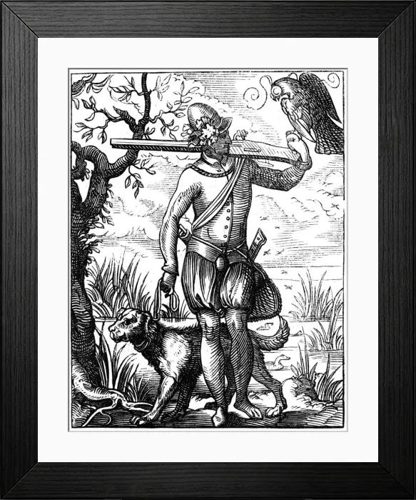 Framed Print : German falconer, 16th century (1849). Artist: Jost Amman Framed Print : German falconer, 16th century (1849). Artist: Jost Amman
