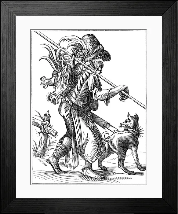 Framed Print : Poultry supplier, 16th century (1849). Artist: Jost Amman Framed Print : Poultry supplier, 16th century (1849). Artist: Jost Amman