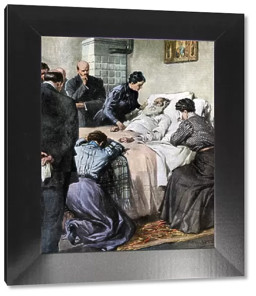 The death of Leo Tolstoy, Russian author and philosopher, 1910