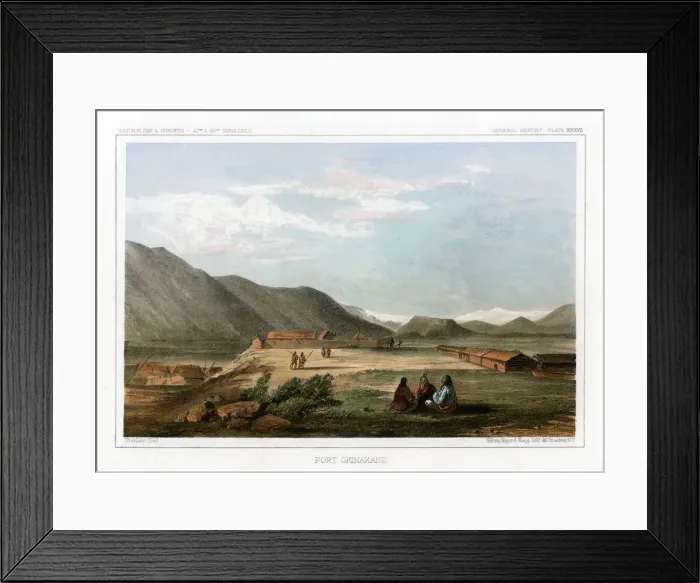 Framed Print : Fort Okinakane, USA, 1856. Artist: John Mix Stanley Framed Print : Fort Okinakane, USA, 1856. Artist: John Mix Stanley
