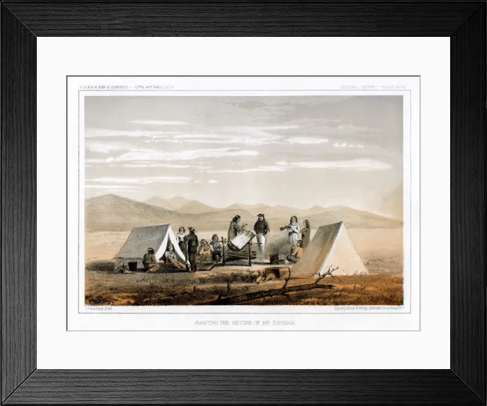 Framed Print : Awaiting the Return Of Mr Tinkham, 1856. Artist: John Mix Stanley Framed Print : Awaiting the Return Of Mr Tinkham, 1856. Artist: John Mix Stanley